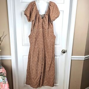Plus Size Puff Sleeve Jumper 2XL Fall School 29" Inseam Stretch Pockets Flare